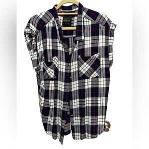 Jachs Girlfriend - size Large - cotton / rayon button up sleeveless top
